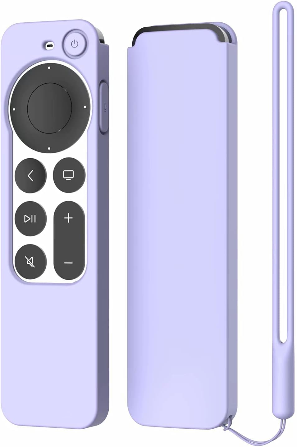 Protective Silicone Case Compatible with 2021 2022 Apple TV Siri 4K (2nd & 3nd Generation) Remote, Anti-Slipping Durable Full Protection, Shock Absorption Washable Case (Light Purple)