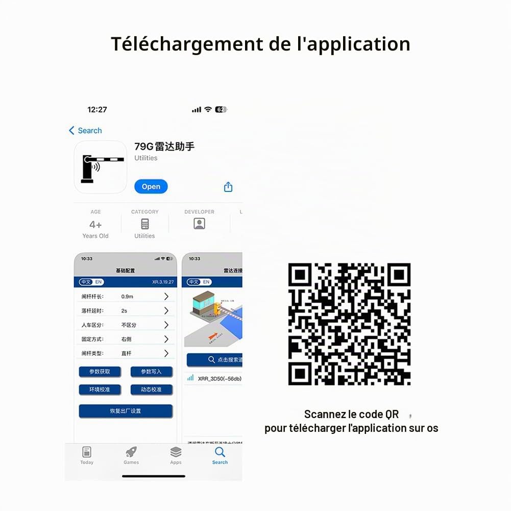 Détecteur de Véhicule Radar 79 GHz Remplace Le Détecteur de Boucle pour Le Système de Stationnement de Voiture Téléphone APP Debug