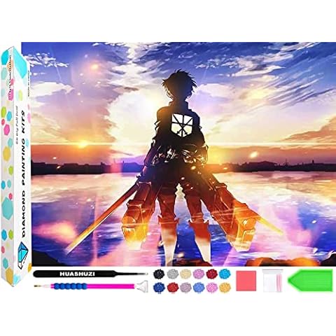 5D Diamond Painting Attack on Titan Anime Diamond Painting Set Full 30 x 40 cm Pictures Diamond Painting Adult Cross Stitch Kits Cover