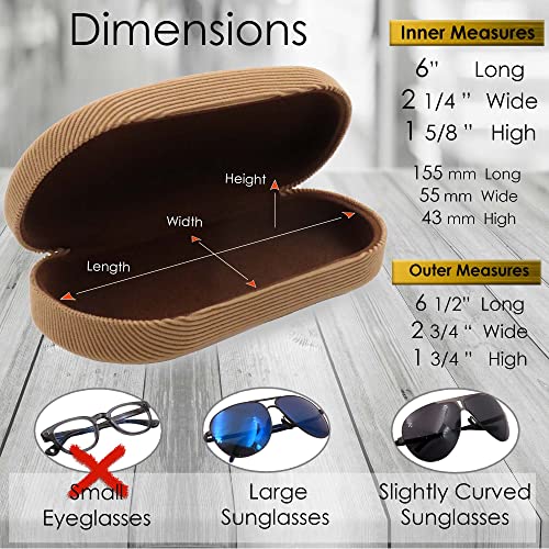 Image of MyEyeglassCase - Large Sunglasses Case - Hard Glasses Case Holder w /Pouch & Cloth - Eyeglass Case Aviator Frames Men & Women