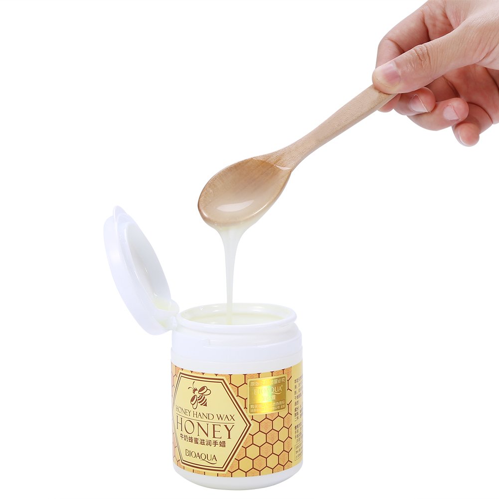 Mascarilla de cera para manos, 170 g, Mascarilla de mano de miel y leche efecto exfoliante e hidratante cuidado de las manos con cera para manos de miel de leche, mascarilla nutritiva para manos