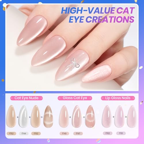 Image of Beetles Jelly Gel Nail Polish Set, Gift Box Nude Sands Collection 75 PCS | Jelly Nail Polish Kit Nude Pink Milky White Glitter Silver Cat Eye Base Glossy Matte Top Coat Gift for Women
