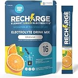 Recharge Element Liquid Electrolyte® Hydration Boost Formula - Orange Electrolyte Powder Packets | Sugar Free, Keto Friendly Drink Mix for Rapid Rehydration, Sports Recovery & Travel (16 Servings)