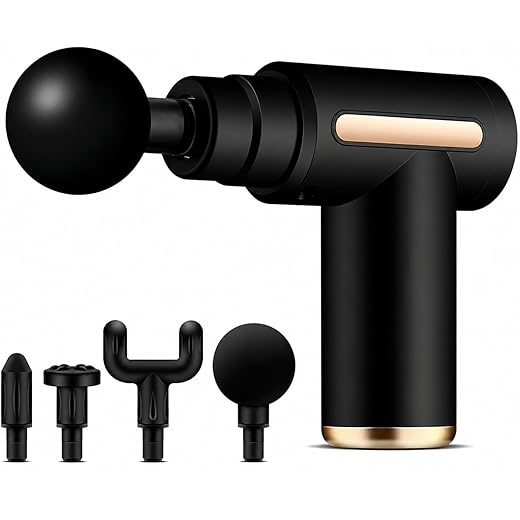 Massageador Muscular Elétrico Tipo Pistola Profissional, Portátil e Silencioso, Relaxamento Muscular Profundo, Várias Intensidades e Ponteiras, Ideal Pós-Treino, Alívio de Tensão e Estresse (cores variadas)