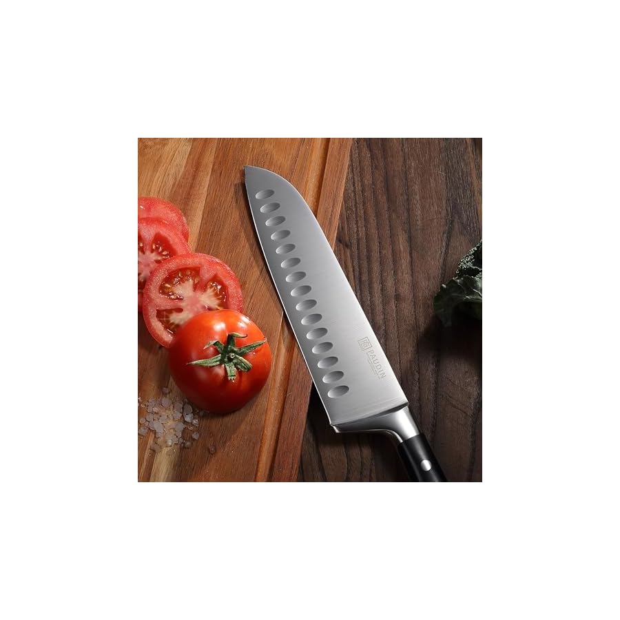 PAUDIN-Santoku-Knife-Switzer-Kitchen-Knife-7-Inch-Ultra-Sharp-Knife-Forged-High-Carbon-German-Stainless-Steel-Professional-Chefs-Knife-with-Ergonomic-Handle-Gifts-for-Holiday PAUDIN Santoku Knife, Switzer Kitchen Knife 7 Inch, Ultra Sharp Knife- Forged High Carbon German Stainless Steel, Professional Chefs Knife with Ergonomic Handle, Gifts for Holiday