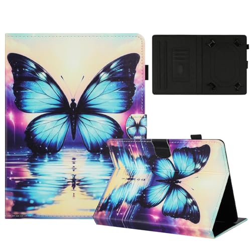 TEDTIKJT Hülle für Universal 7 Zoll Hülle Cover PU Leder Flip mit Kartenschutz Standfunktion Bemaltes Muster Schutzhülle für Universal 7