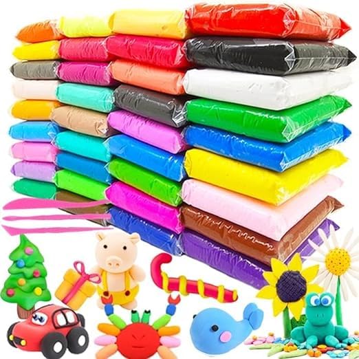 12 pcs Color/Set Light Clay Air Dry Polymer Plasticine Modelling Clay Super Light DIY Soft Creative Handgum Educational Clay Toys for Kids Comes with 3 Tool-image-31