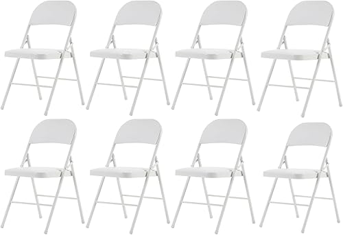 Miniatura 39 de 4 elegantes sillas plegables de metal con asientos acolchados, sillas duraderas de hierro potable y PVC para convenciones y exposiciones, fáciles de