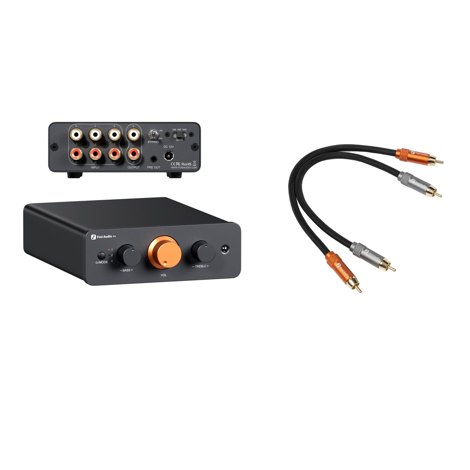 Fosi Audio パワーアンプ プリアンプ RCAケーブルセット Amazon.com: Fosi Audio 2RCA to 2RCA Cable 0.9Ft and Fosi