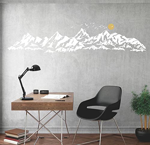 Vinilo Decorativo Montañas Blanco y Oro 193x42 cm miniatura 4