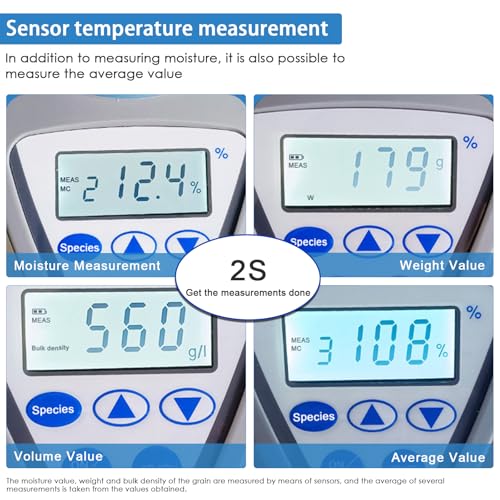 INFURIDER Professional Grain Moisture Meter, Moisture Tester for 20+ Grains, Measure Weight, Density, Temperature with LCD Display, Wheat, Corn, Rice, Crop Moisture Detector by INFURIDER - Image 4