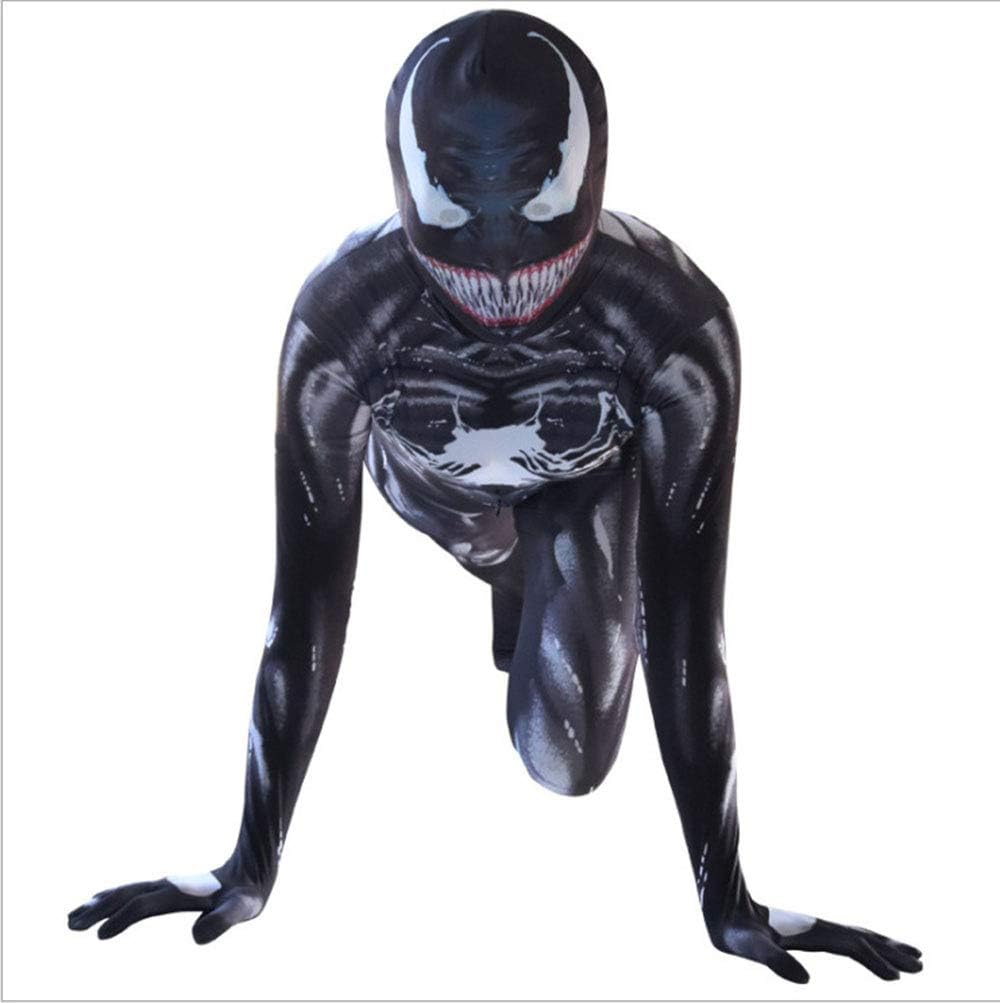 JianYia Kids Bodysuit Superhero Costumes Halloween Cosplay Costumes (B Black, Kids-S)