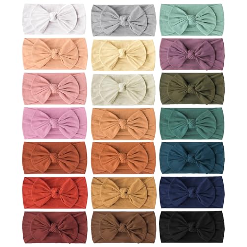 Image of Prohouse 21PCS Baby Nylon Headbands Hairbands Hair Bow Elastics for Baby Girls Newborn Infant Toddlers Kids