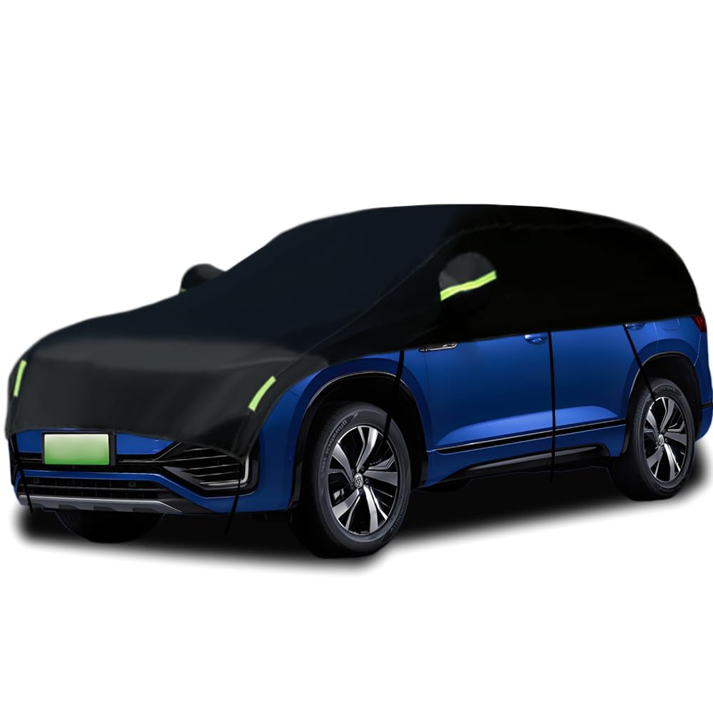Half Car Cover Car Cover for Sunshade Half Car Body Cover Snow Cover Waterproof Universal 420D Black (SUV)