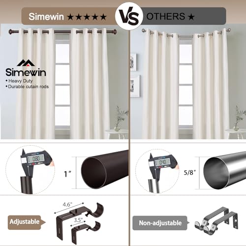Simewin LKCR005 Heavy Duty Curtain Rods thumb #3