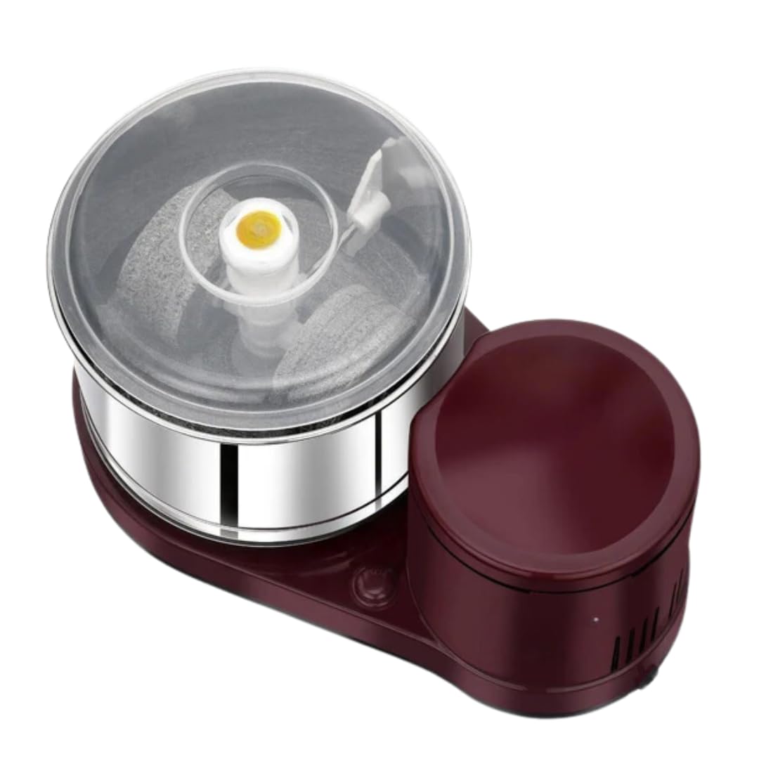 RV 2 litres Table-Top Wet Grinder | 150 Watts | Shockproof ABS Body | Coconut Scrapper Attachment | Dough Kneader | Stainless Steel Drum | 1 Years Manufacturer's Warranty | Marron-image-9