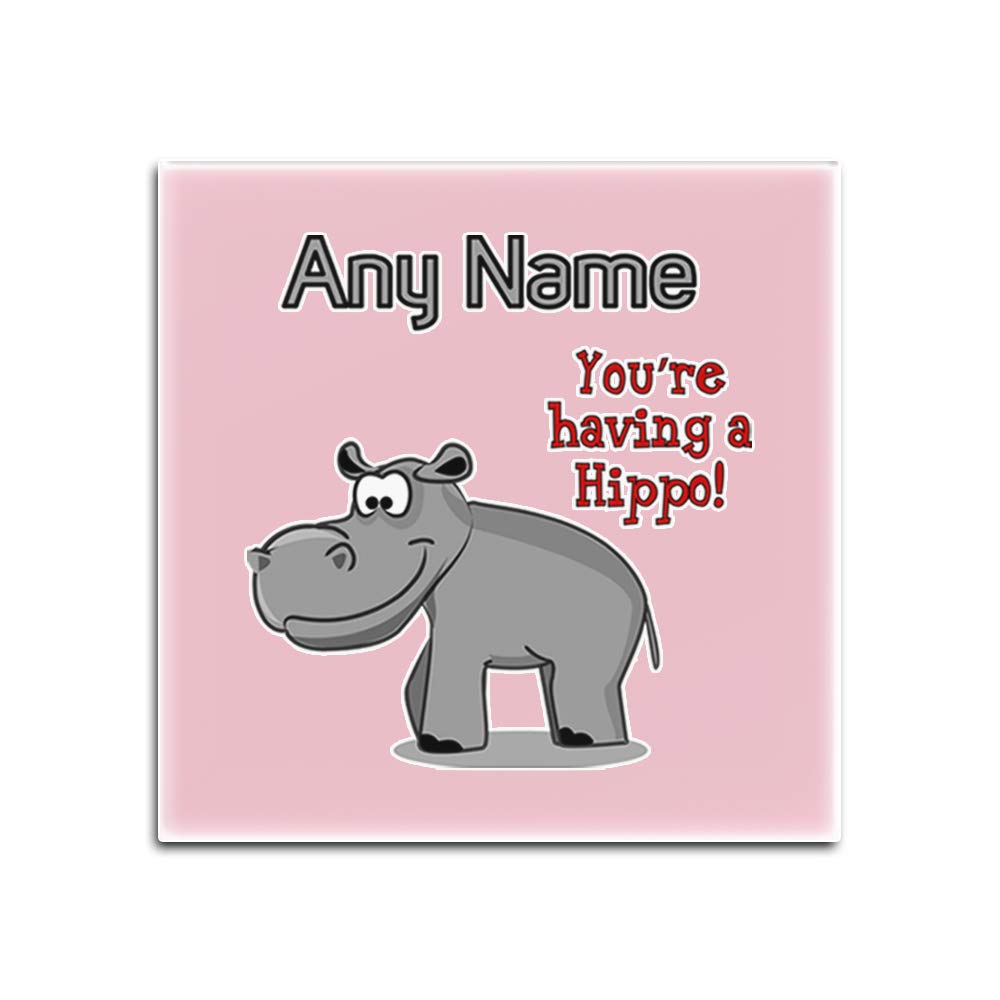 Dessous-de-verre en verre rose You are Having a Hippo pour éviter les taches sur la table