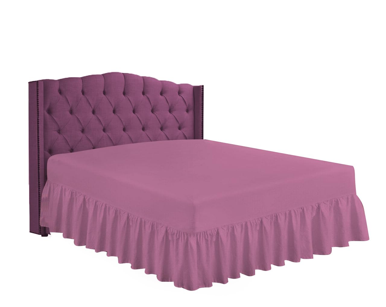 HOME ACE Fuchsia Non Iron Percale King Size Bed Valance, Poly Cotton King Size Bed Sheet