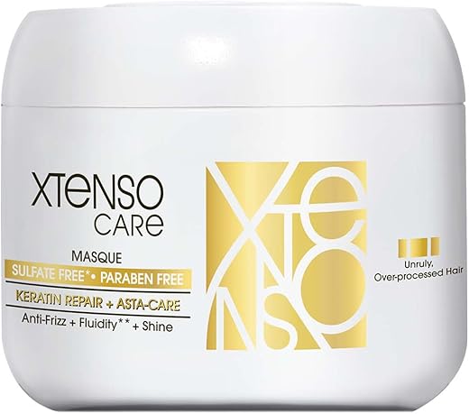 L’Oréal Professionnel Xtenso Care Sulfate-Free Masque for Frizz-Free, Shiny & Manageable Hair 196gms | With Pro Keratin & Asta Care | For Men & Women | Unruly, Unmanageable Hair