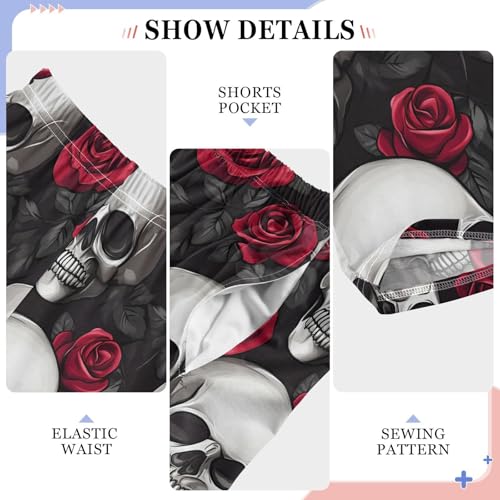 ALAZA Sugar Skull Rose Flower Retro Pajama Lounge Pants Long Sleep Pajama Bottoms with Pockets4