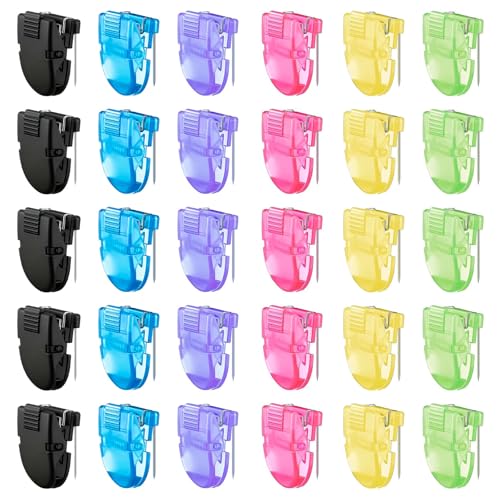 MXCOIRTP 30pcs Cubicle Clips for Walls, Push Pin Clips for Bulletin Board, Cubicle Accessories Fabric Partition Panel Wall Clip for Hanging Photos, Notes, Memos, Data Cables (Multicolor)