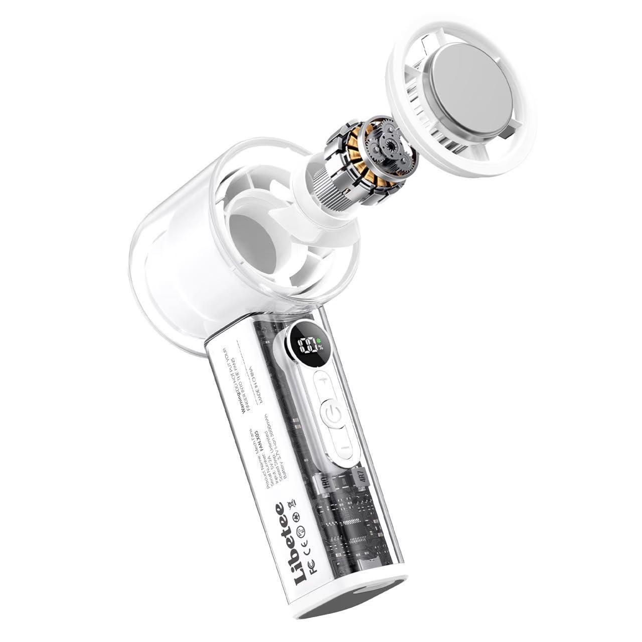 Amazon | Libetee 爆風ハンディファン 携帯扇風機 スケルトン デザイン Amazon | Libetee 爆風ハンディファン 携帯扇風機 スケルトン デザイン