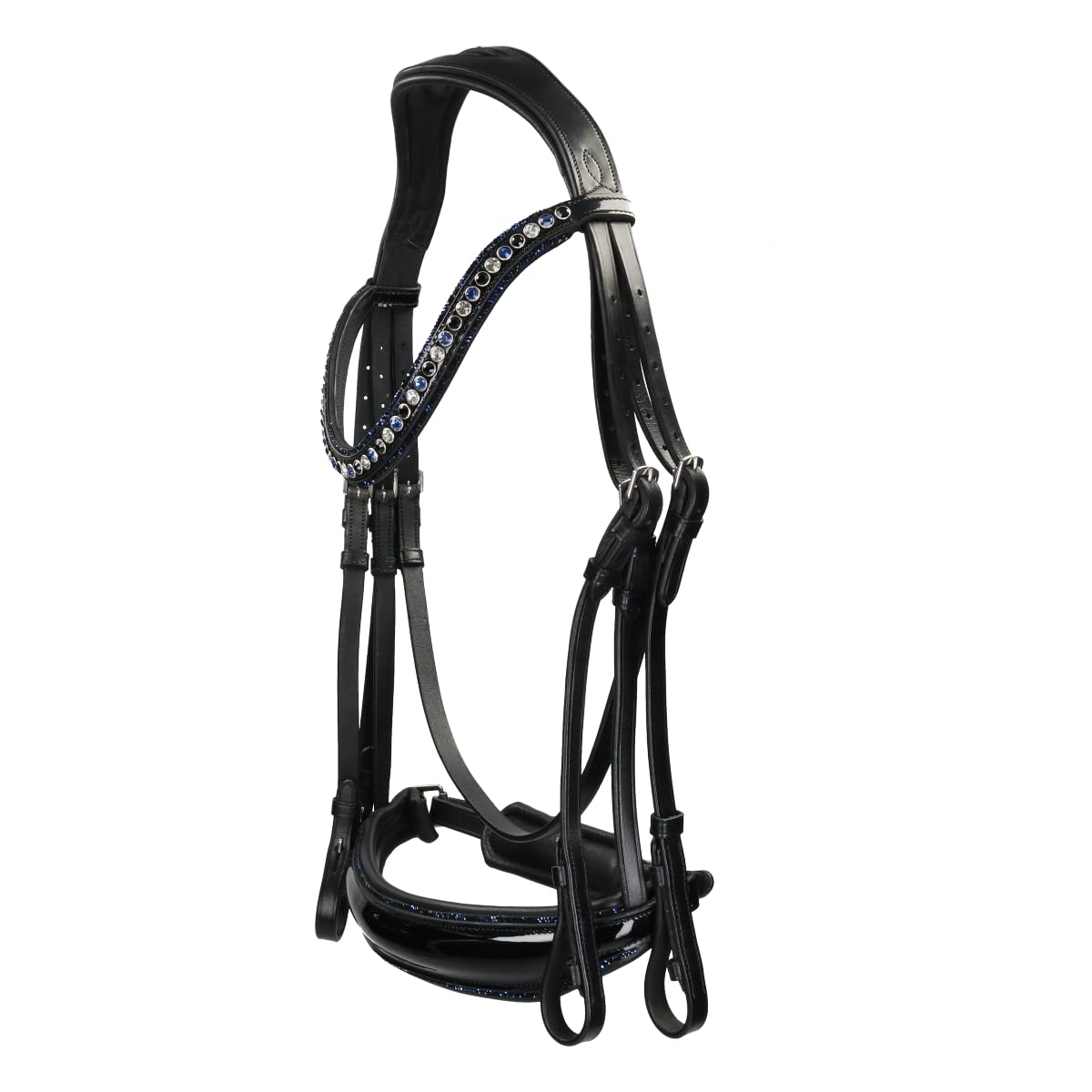 Kandare Showtime HB noir et bleu taille Full WB pour cheval