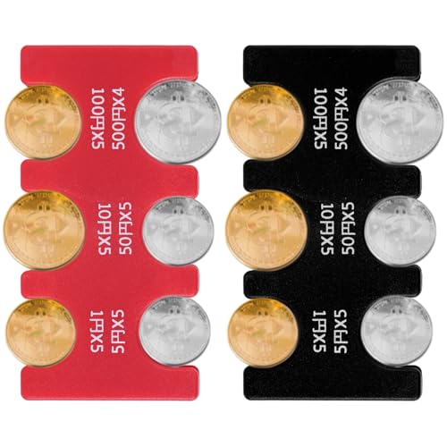2 piezas porta monedas de plástico con 6 compartimentos miniatura 1