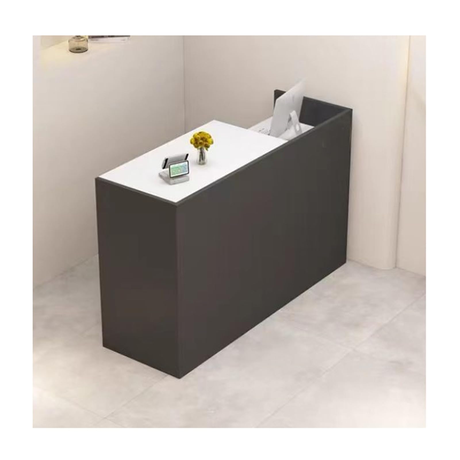 Scrivania multifunzionale per reception, con cassetti chiudibili, bancone di benvenuto per ufficio, per aziende, hotel e negozi di abbigliamento (L100 cm), elegante soluzione di archiviazione