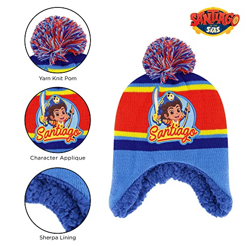 Image of Nickelodeon boys Nickelodeon Toddler Winter and Mitten, Santiago Kids With Sherpa Lining Set Beanie Hat, Multi Color, Age 2-4 US