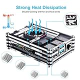 Bruphny Caja para Raspberry Pi 4 Caja con Ventilador Cargador de 5V 3A USB-C y 4 X Disipador para Raspberry Pi 4B 4 Modelo B No Incluye Placa Raspberry Pi 