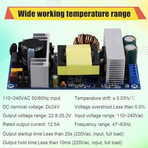 Placa de interruptor de alimentación AC-DC 24V 12.5A y módulo transformador de 100-240V a DC 5