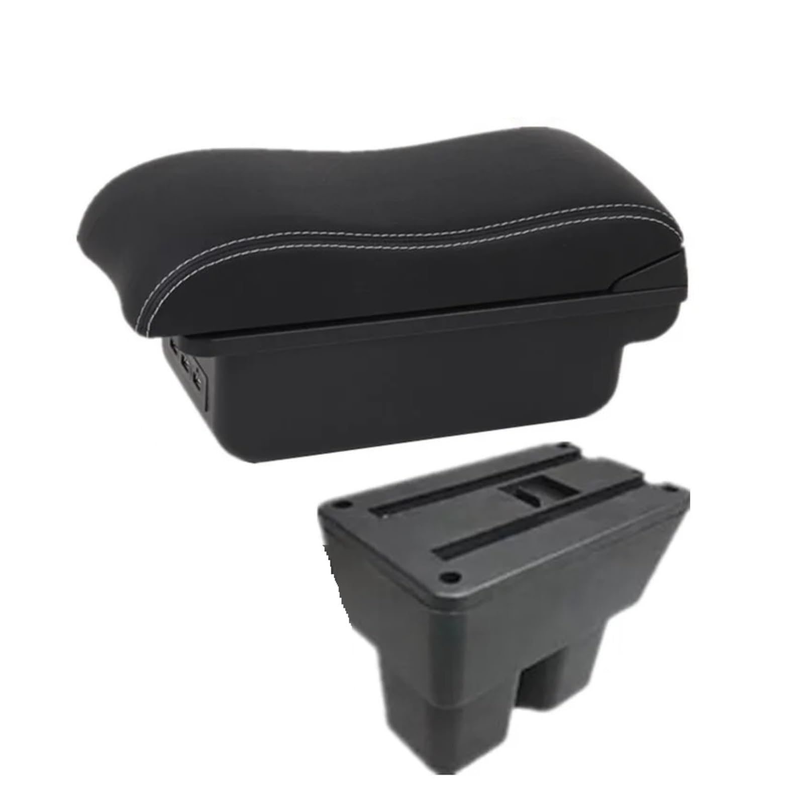 Ggwqoops Car Armrests For Suzuki For Jimny 2019-2025 Car Armrest Box Storage Dedicated Retrofit Interior Accessorie Armrest Box(B2 Black white 3USB)