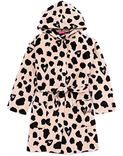 Barbie Dressing Gown Girls Kids Animal Leopard Print Pjs Robe