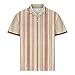 Mens Striped Pattern Polo Shirt Short Sleeve Fashion Golf Shirt Classic Striped Slim Fit T-Shirts Casual