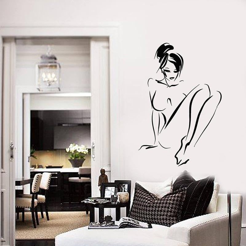 Adhesivo de pared de vinilo para mujer, decoración del hogar, 42 x 62 cm