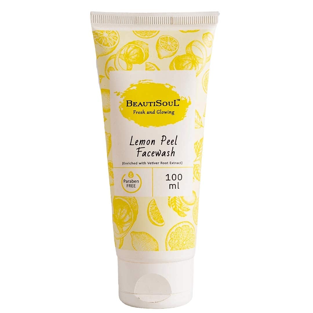 Beautisoul Lemon Peel Face wash with Pure lemon peel, vetiver root and Aloe vera, Suitable for Daily Use, 100 ml