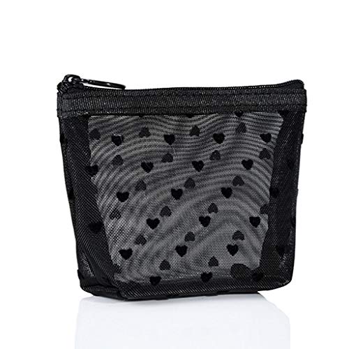 Preisvergleich Produktbild jiheousty Herz Punkt gedruckt Mesh Reißverschluss Make-up-Tasche weiblich transparent kosmetischen Organizer Reise tragbare Kulturbeutel Fall