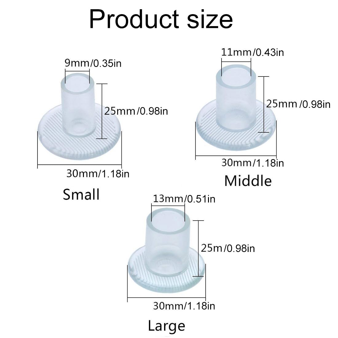 WeddHuis 5 Pares Protector de Tacón Alto Protectores de Zapatos de Mujer Tacos Tapones para Bodas Formal (S*2+M*2+L)