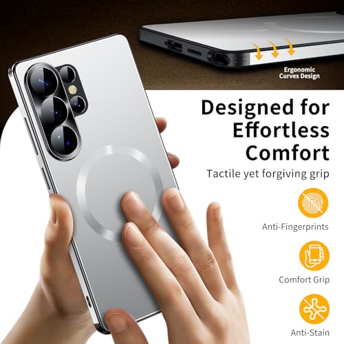 Image of for Samsung Galaxy S26 Ultra Case,Slim Design Compatible with MagSafe,Strong Magnetic Shockproof Military-Grade Protection for Screen & Camera Cover Case for Samsung S26 Ultra,White