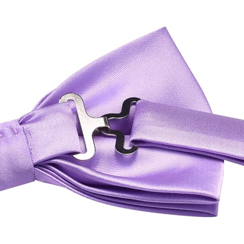 Image of GUSLESON Men's 3-pc Solid Color Bow Tie Gift Set - Double‑Fold Pre-Tied Bow Tie, Pocket Square, Cufflinks - Wedding Formal Party