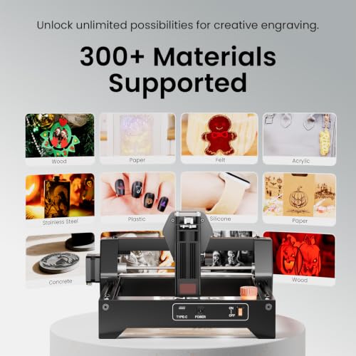 Image of LONGER Ray5 Laser Engraver, 5000mW Portable Laser Engraver & Cutter, 12000mm /min High-Speed, for Wood, Acrylic, Glass & Leather, Ideal for Small Business & DIY, 160x160mm Working Area