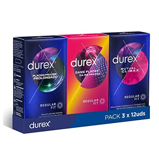 Durex Placer Prolongado 12 Condones + Dame Placer 12 Condones + Mutual Climax 12 Condones - Pack Durex 36 Condones