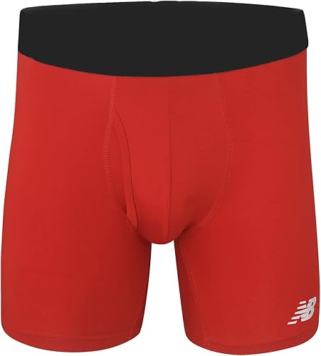 Miniatura 2 de New Balance Calzoncillos tipo bóxer de rendimiento para hombre con bragueta, ropa interior elástica transpirable, absorbe la humedad, cintura suave