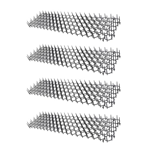 4er Set Tierabwehrmatte Dornengitter Tierbarriere Marderschutz Katzenabwehr 50x13cm (4 Stück)