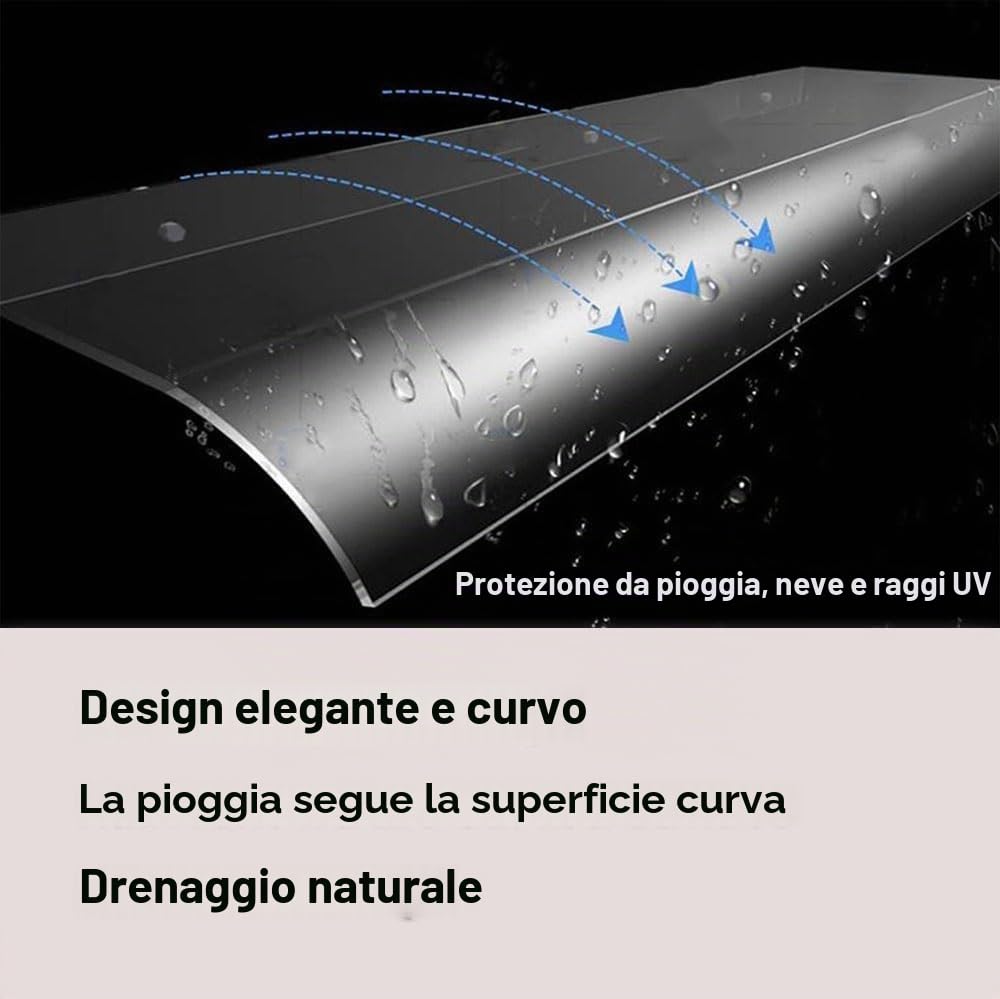 Pensilina tettoia in policarbonato, 50x80cm 50x100cm 50x120cm 40x50cm 40x40cm 40x80cm 40x100cm Pensilina da esterno per porta d'ingresso (Size : 50x80cm)