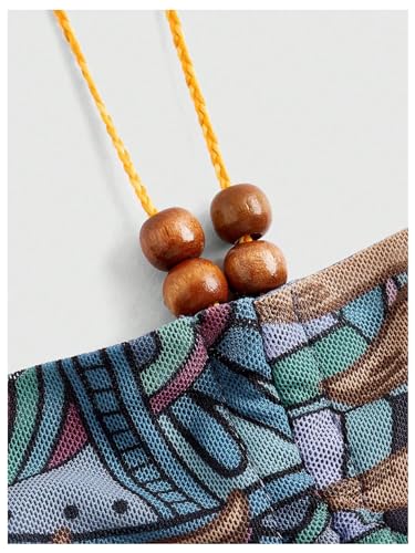 Women's Vintage Tops Beaded Halter Ruched Lettuce Trim Tube Top Boho Mesh Backless Western Tops3