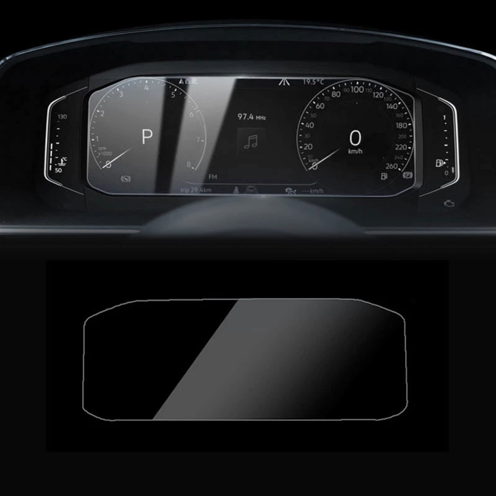 Verre trempé Tiguan Mk2 2016-2018 protection navigation GPS