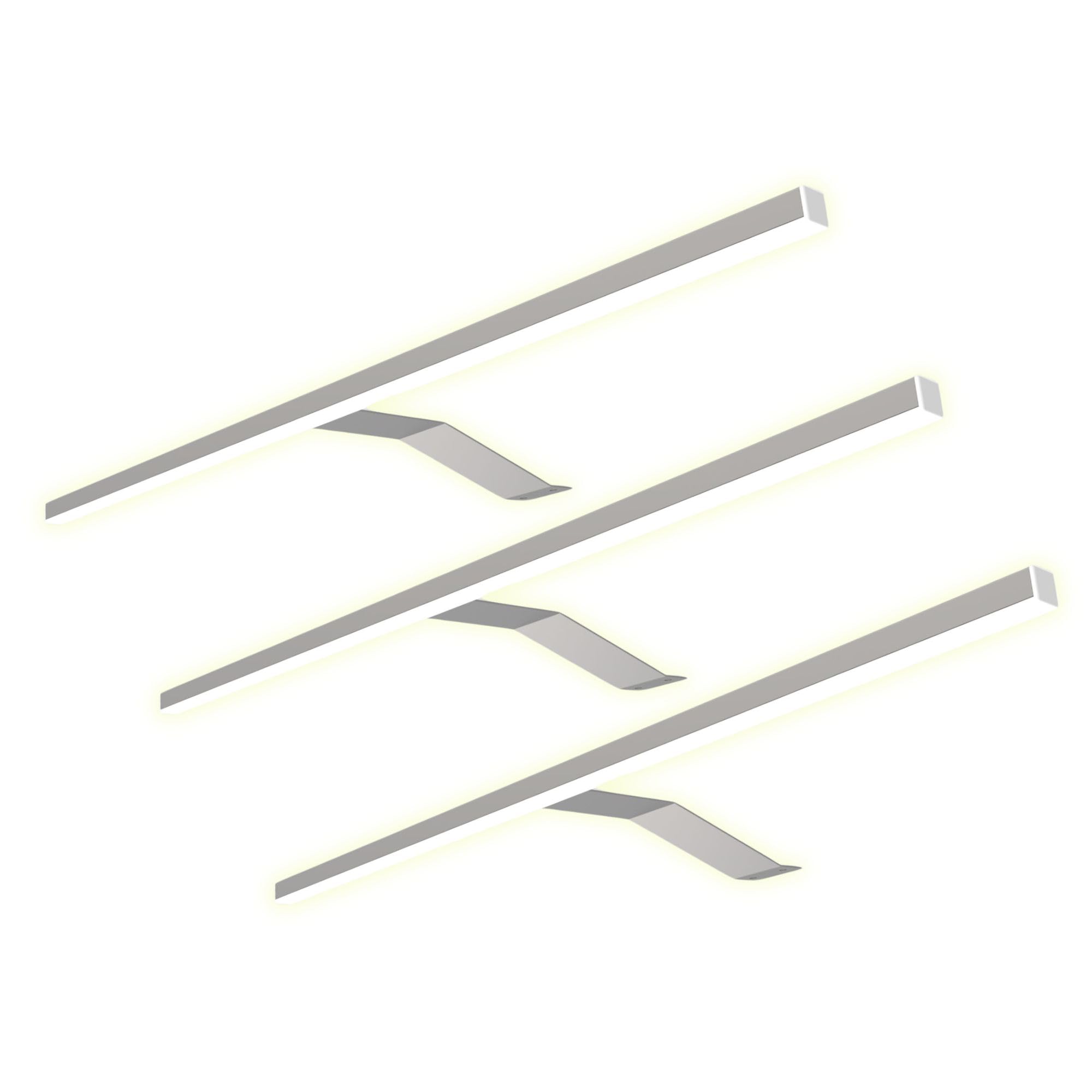 Minify - Set di 4 lampade LED per armadio, 600 mm, colore: Cromo/Argento 3er Set Warmweiss Silbergrau [Classe di efficienza energetica A+]