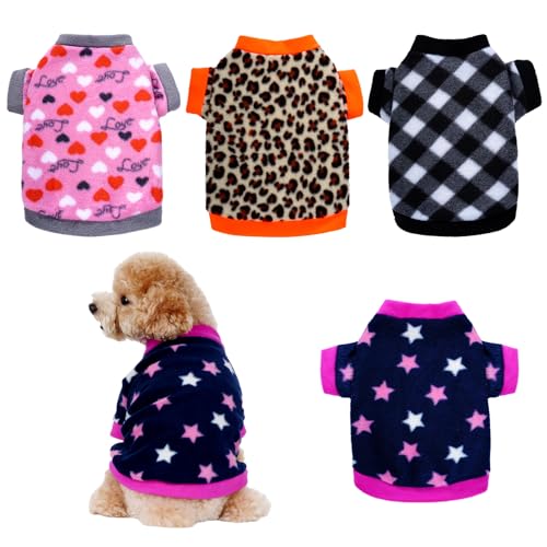 Rbenxia 4-Piece Fleece Dog Sweater